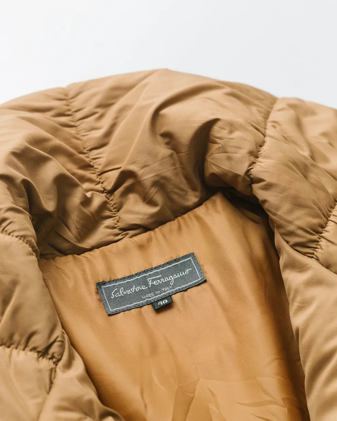 Salvatore Ferragamo Sand Quilted Puffer