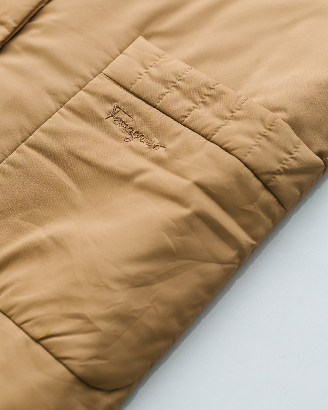 Salvatore Ferragamo Sand Quilted Puffer