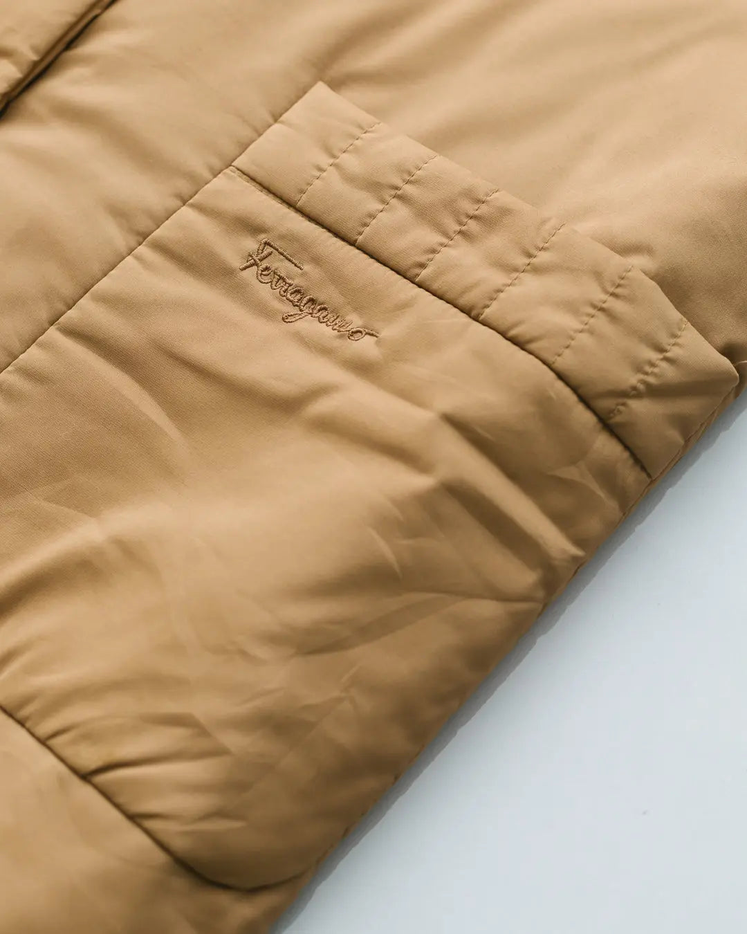 Salvatore Ferragamo Sand Quilted Puffer