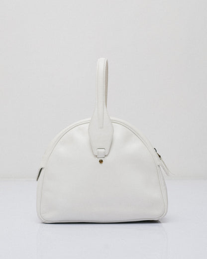 Vintage turnlock calfskin in ivory white