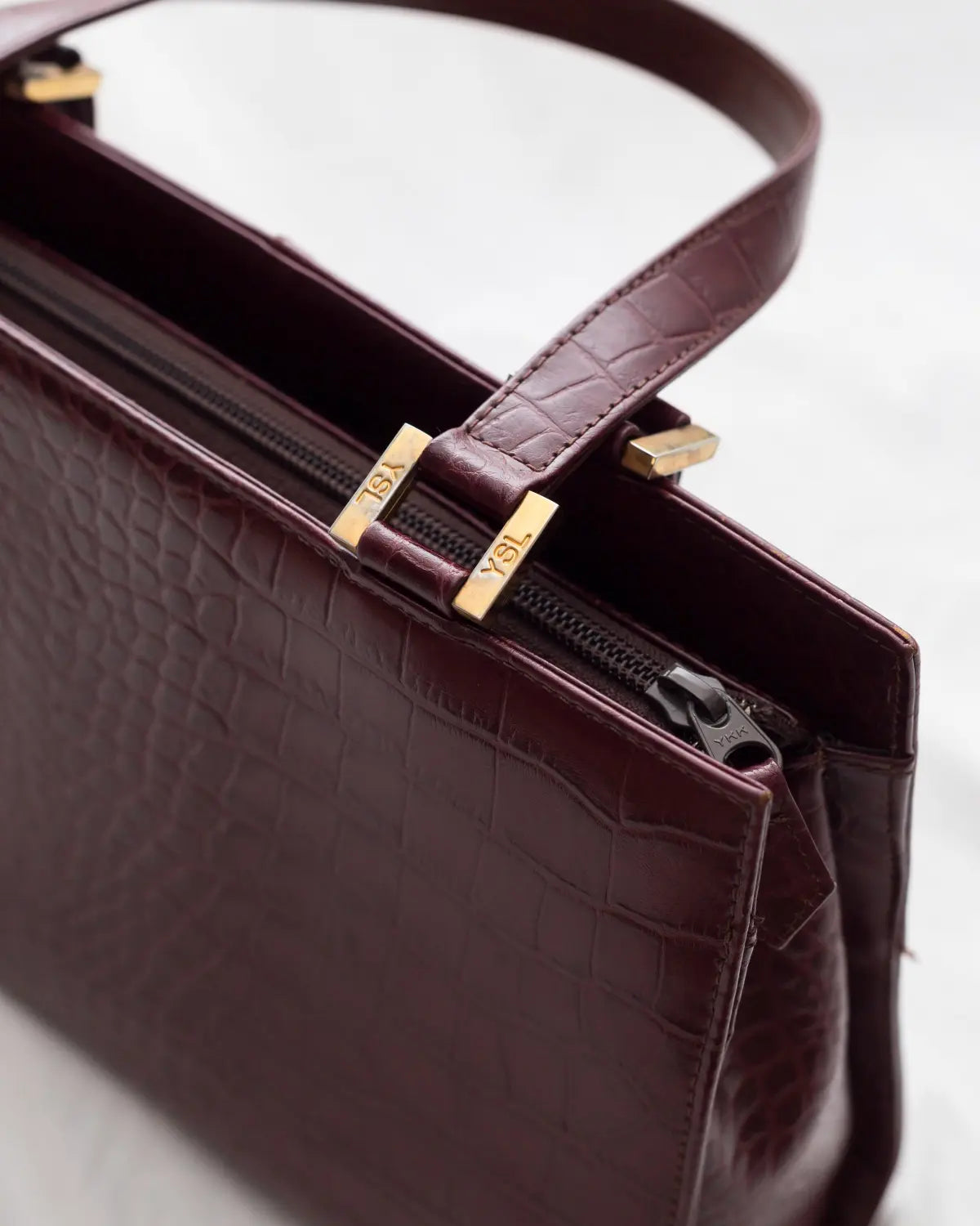 Yves saint laurent vintage ysl croc embossed handbag