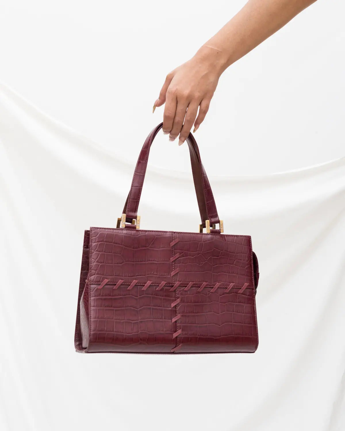 Yves saint laurent vintage ysl croc embossed handbag