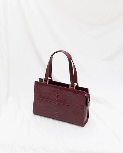 Yves saint laurent vintage ysl croc embossed handbag