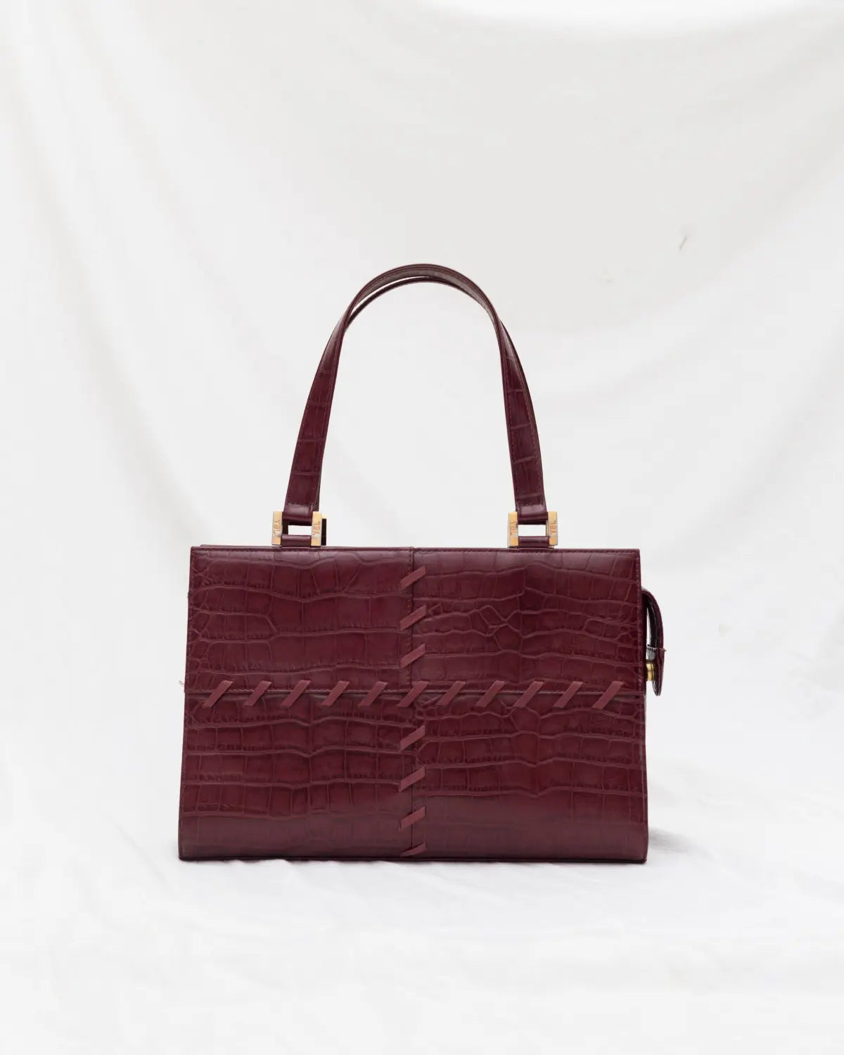 Yves saint laurent vintage ysl croc embossed handbag