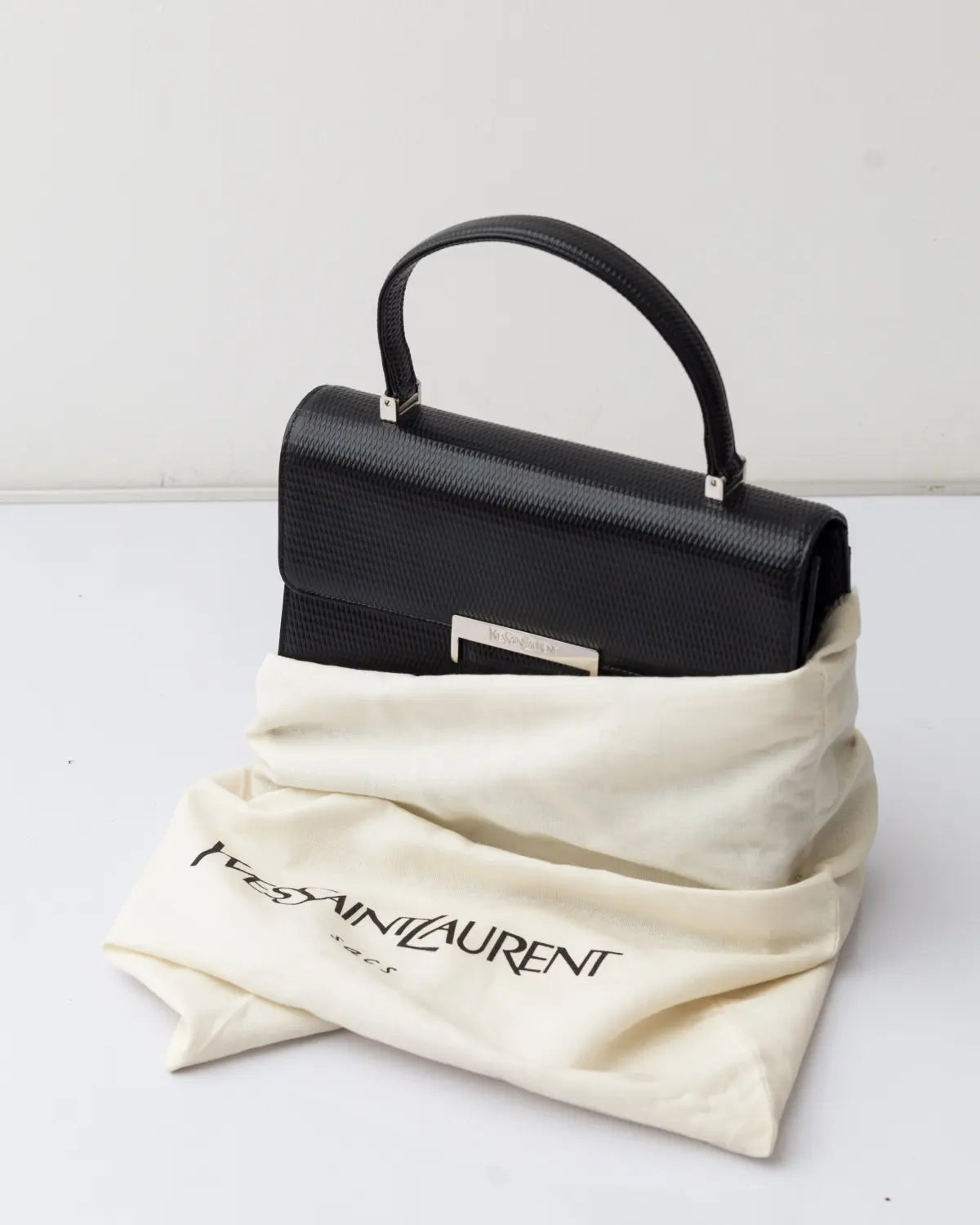 Yves saint laurent vintage ysl snakeskin embossed top