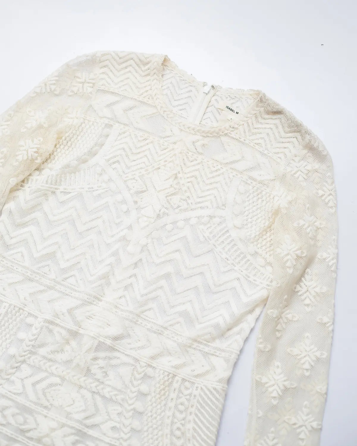 Isabel marant x h&m white lace embroidered top