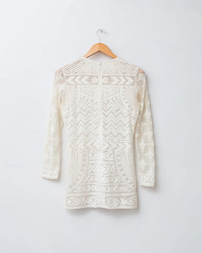 Isabel marant x h&m white lace embroidered top
