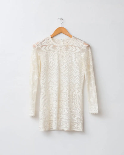 Isabel marant x h&m white lace embroidered top
